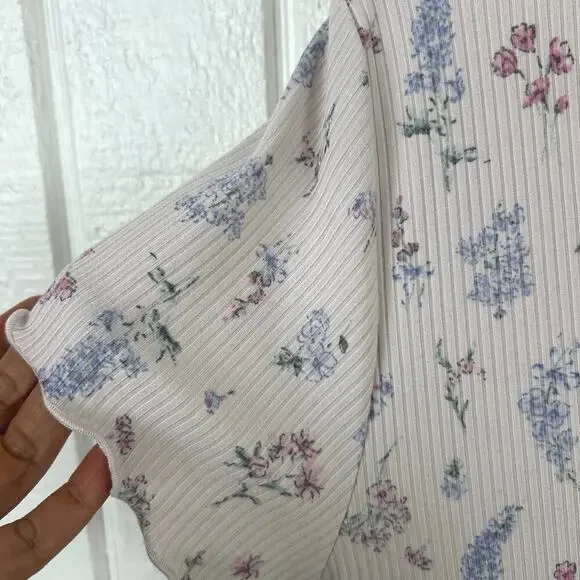 Laura Ashley Floral Soft Lounge Tee Size Large - Picture 2 of 7